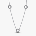 Sterling silver necklace with clear cubi 393162C01-50 (High Resolution)