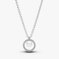 Sterling silver collier with white treated freshwa 393165C01-45 (High Resolution)