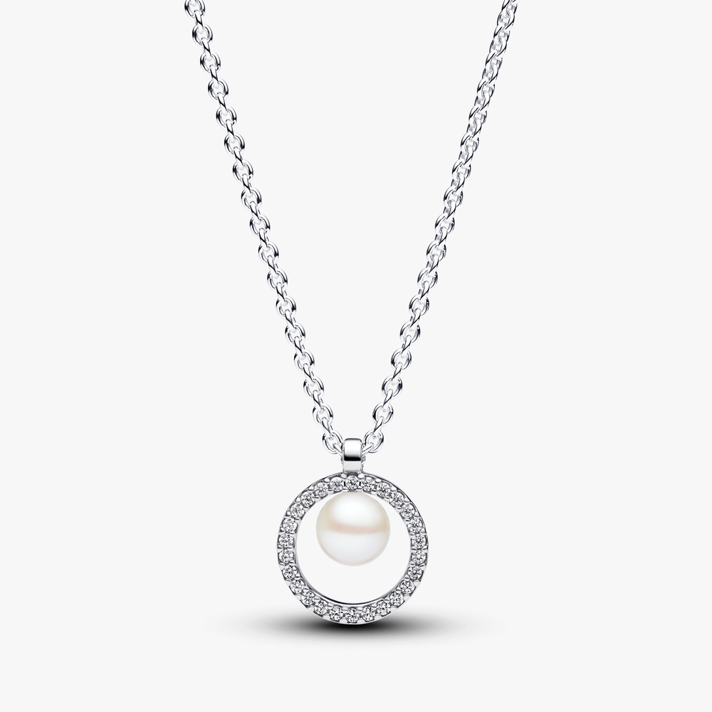 Sterling silver collier with white treated freshwa 393165C01-45 (High Resolution)