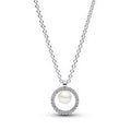 Sterling silver collier with white treated freshwa 393165C01-45