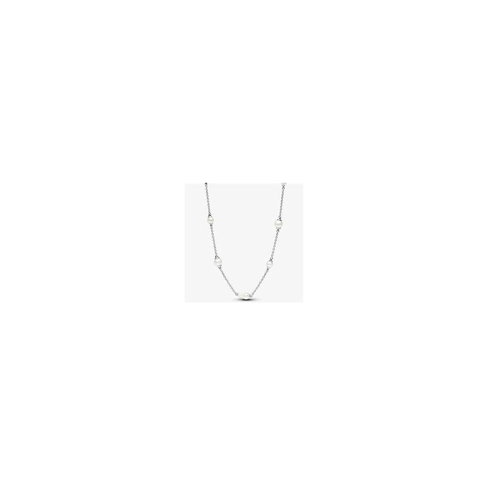 Sterling silver collier with white treat 393175C01-45 (High Resolution)