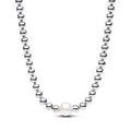 Sterling silver collier with white treated freshwater cultured pearl and cubic zirconia 393176C01-45