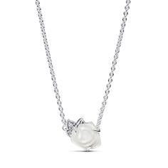 White rose sterling silver collier with 393206C01-45