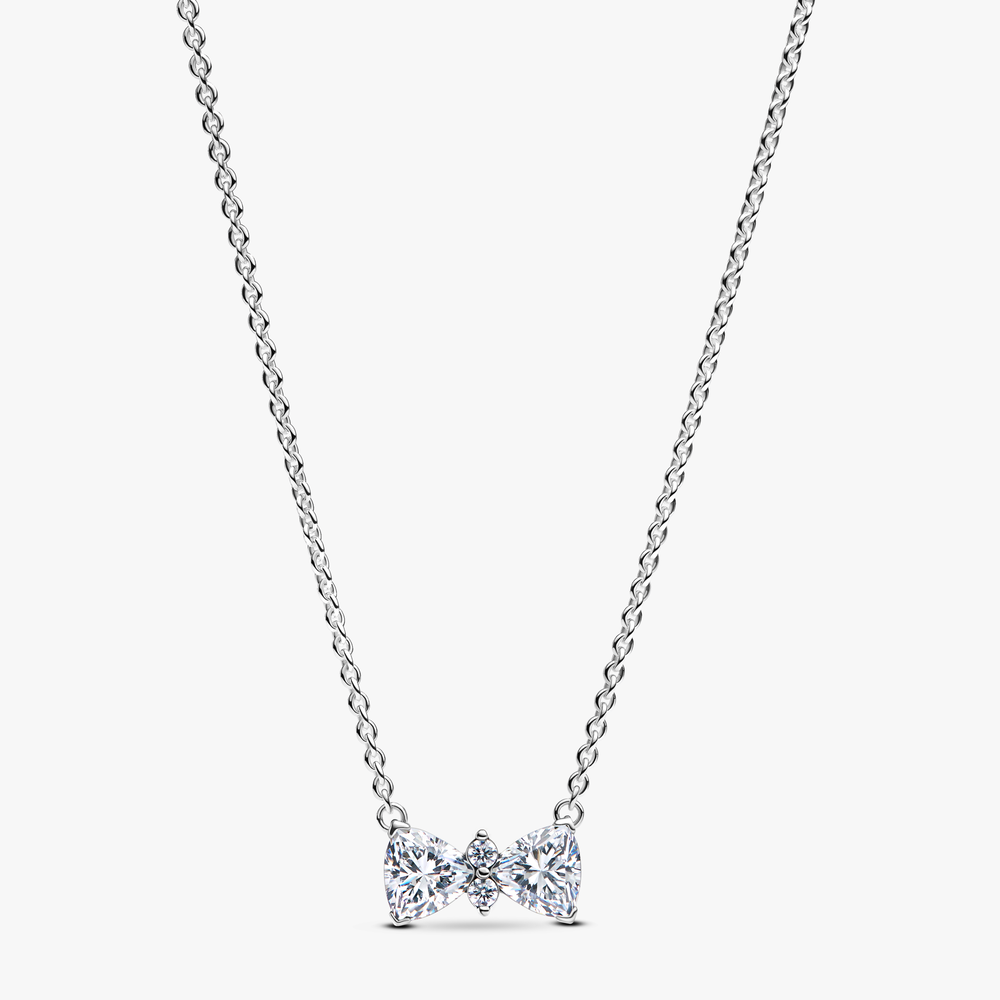 Bow sterling silver collier with clear c 393509C01-45 (High Resolution)