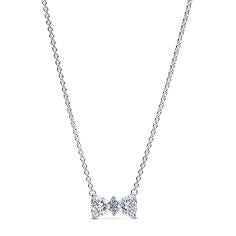 Bow sterling silver collier with clear c 393509C01-45