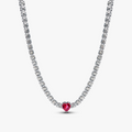 Heart sterling silver choker necklace wi 393549C01-40 (High Resolution)