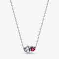Hearts sterling silver collier with cherries jubilee red crystal and clear cubic zirconia 393632C01-45 (High Resolution)