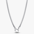 Studded chain sterling silver necklace 393682C00-45 (High Resolution)