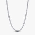Sterling silver choker with clear cubic zirconia and sliding clasp 393806C01-40 (High Resolution)