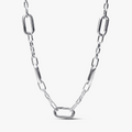 Sterling silver small-link necklace with 393861C00-45 (High Resolution)