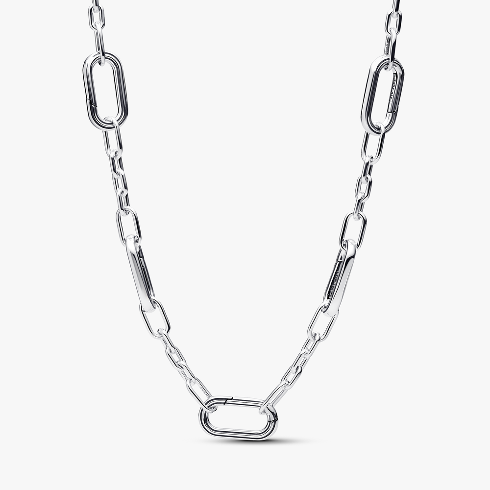 Sterling silver small-link necklace with 393861C00-45 (High Resolution)
