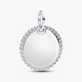 Engravable round sterling silver pendant 394007C01 (High Resolution)