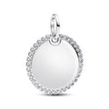 Engravable round sterling silver pendant 394007C01