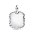 Engravable square sterling silver pendan 394009C01