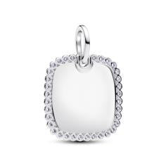 Engravable square sterling silver pendan 394009C01