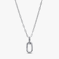 Sterling silver openable link pendant necklace with clear cubic zirconia 394086C01-50 (High Resolution)