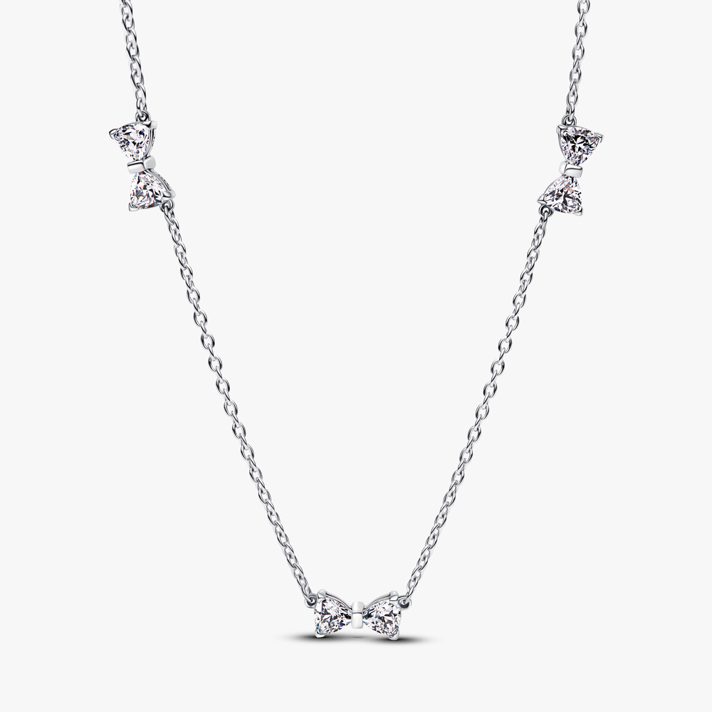 Bow sterling silver station chain neckla 394231C01-40 (High Resolution)