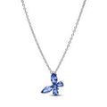 Butterfly sterling silver collier with cornflower blue crystal and clear cubic zirconia 394232C01-45