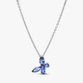 Butterfly sterling silver collier with cornflower blue crystal and clear cubic zirconia 394232C01-45 (High Resolution)