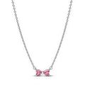 Bow sterling silver collier with fancy pink and clear cubic zirconia 394235C01-45