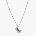 Moon sterling silver pendant necklace with clear cubic zirconia 394259C01-50 (High Resolution)