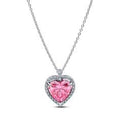 Heart sterling silver collier with fancy pink and