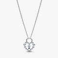 Heart padlock sterling silver pendant necklace wit (High Resolution)