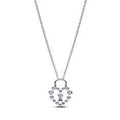 Heart padlock sterling silver pendant necklace wit