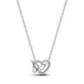 Heart and butterfly sterling silver collier with c 394477C01-45