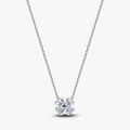 Clover sterling silver collier with clear cubic zi 394502C01-45 (High Resolution)