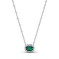 Sterling silver collier with royal green crystal a 394503C01-45