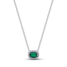 Sterling silver collier with royal green crystal a 394503C01-45