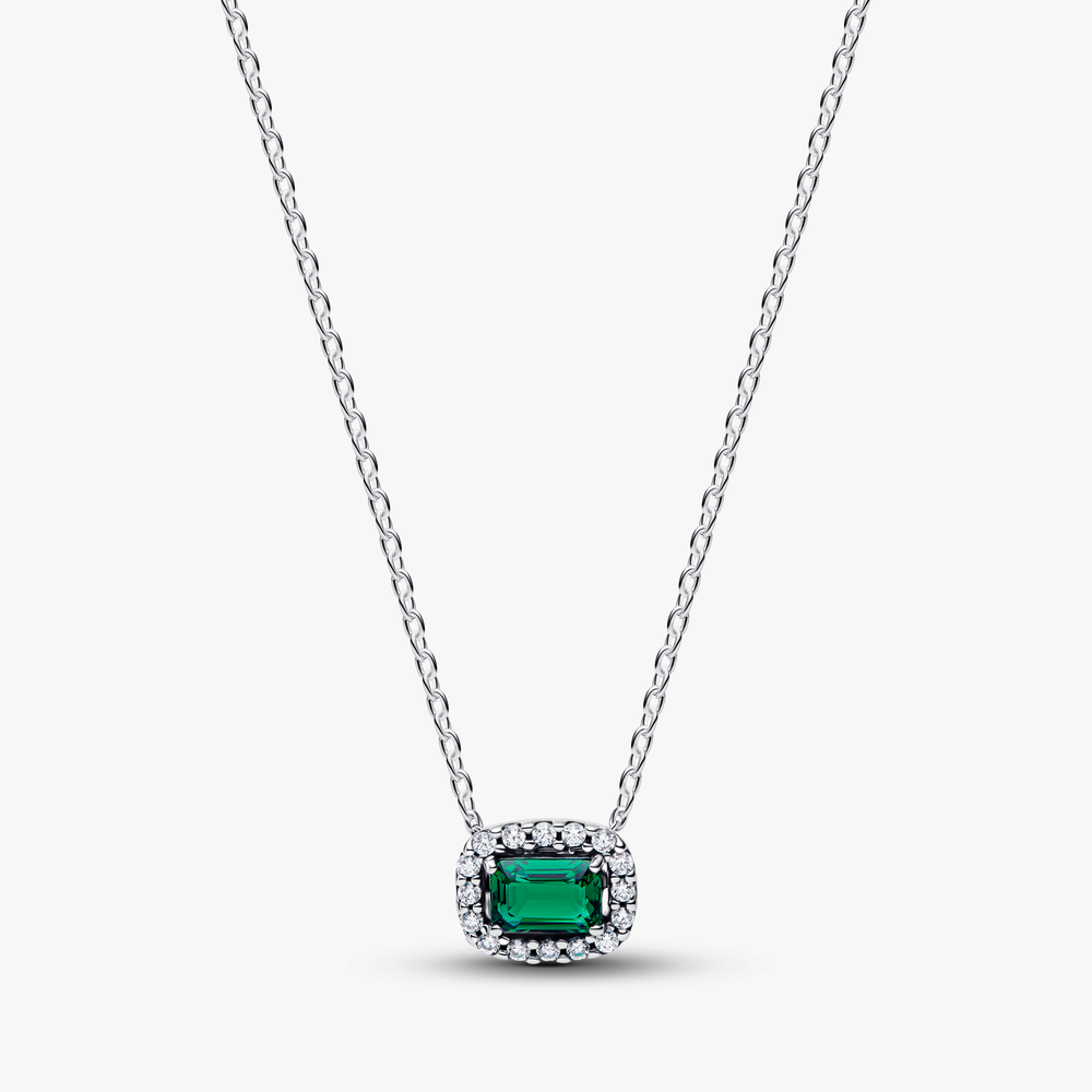 Sterling silver collier with royal green crystal a 394503C01-45 (High Resolution)