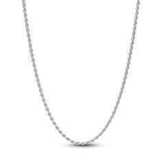 Sterling silver rope chain necklace with sliding c 394687C00-70