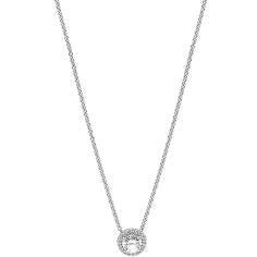 Classic Elegance Silver Collier Necklace w Clear CZ 396240CZ-45