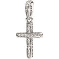 Classic Cross Silver Pendant w CZ 397571CZ