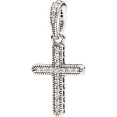 Classic Cross Silver Pendant w CZ 397571CZ