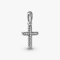 Classic Cross Silver Pendant w CZ 397571CZ (High Resolution)
