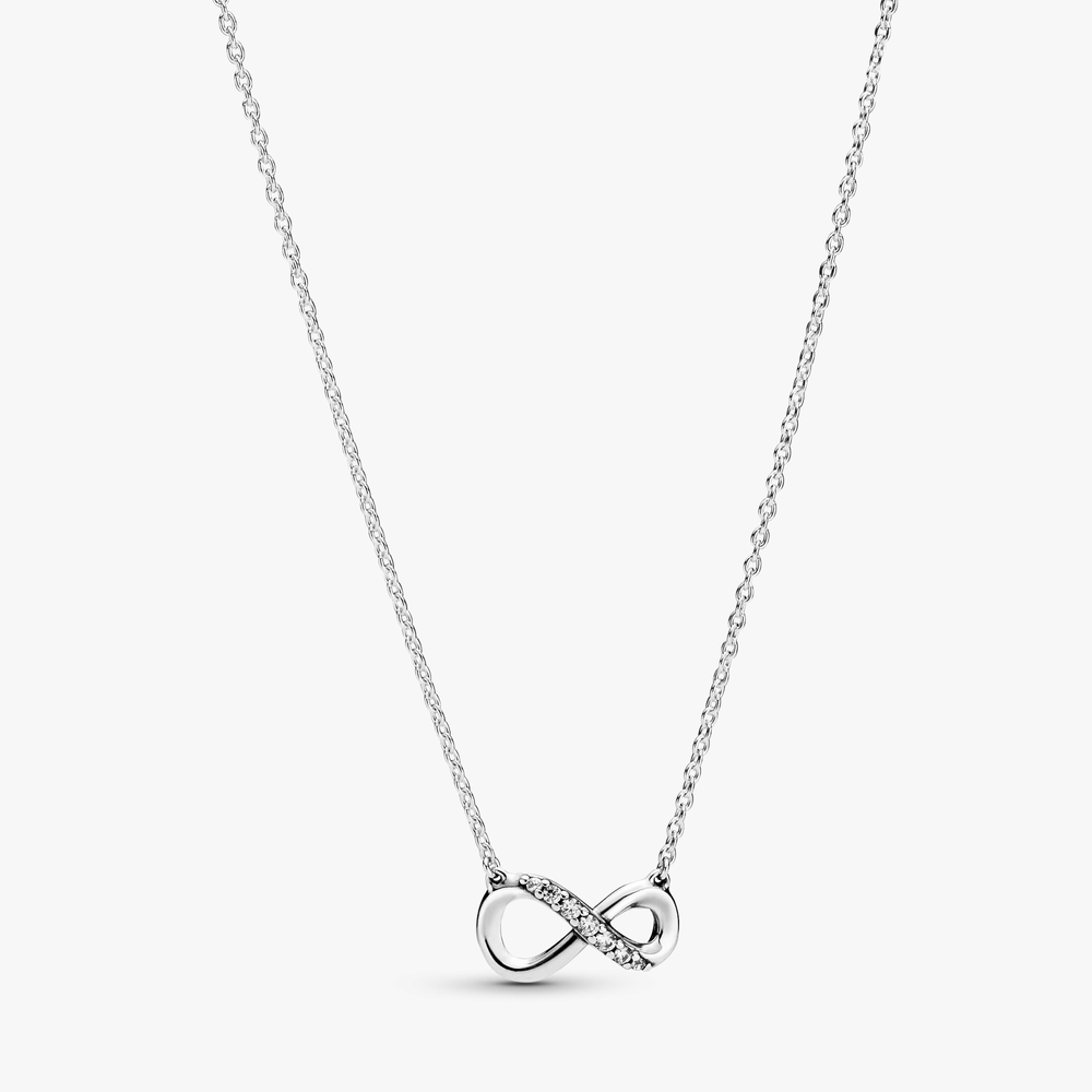 Infinity Silver Necklace w CZ 398821C01-50 (High Resolution)