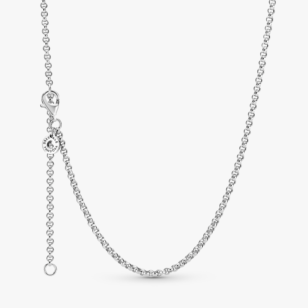Sterling silver rolo chain 399260C00-60 (High Resolution)