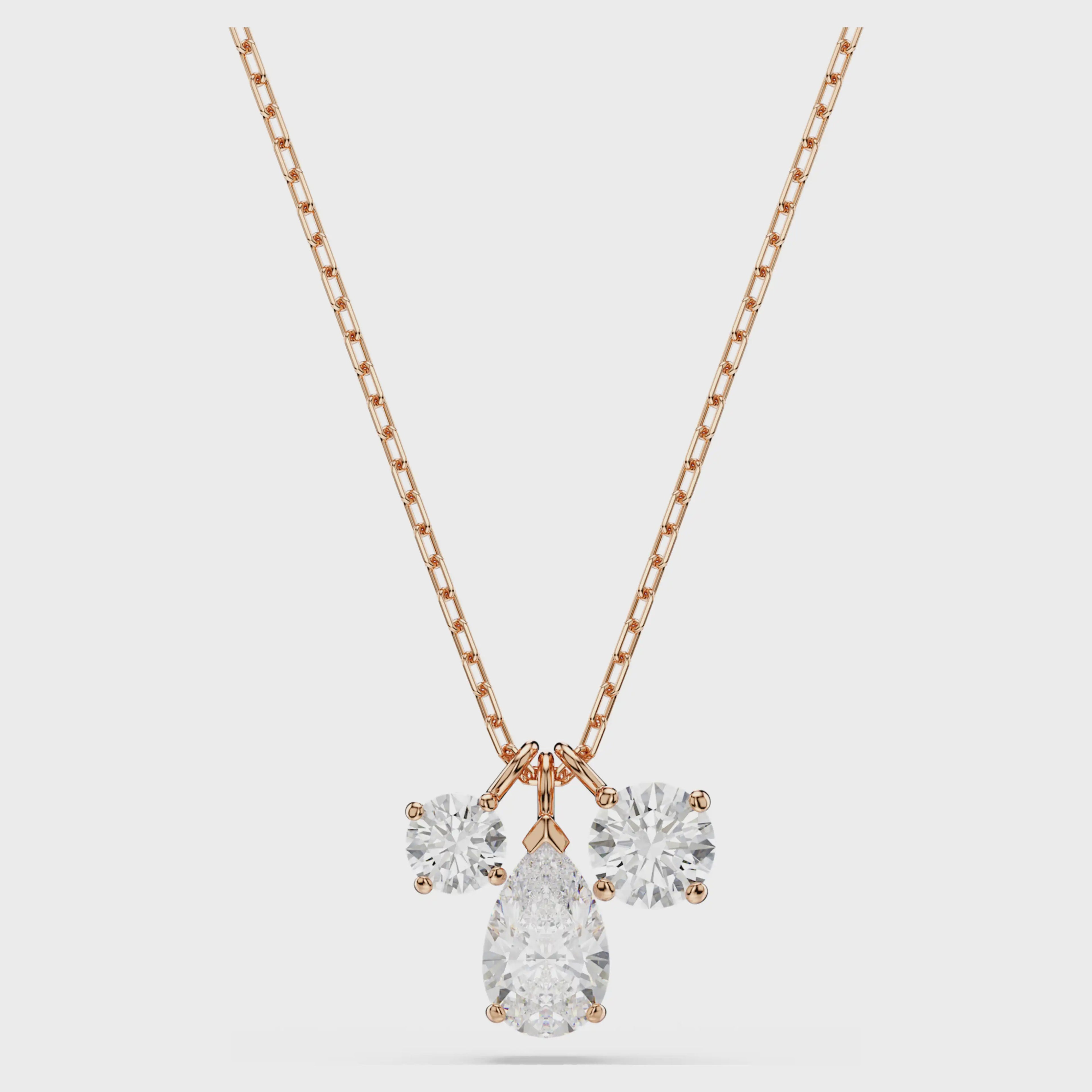 Mesmera pendant Mixed cuts, White, 18k rose gold finish 5734245