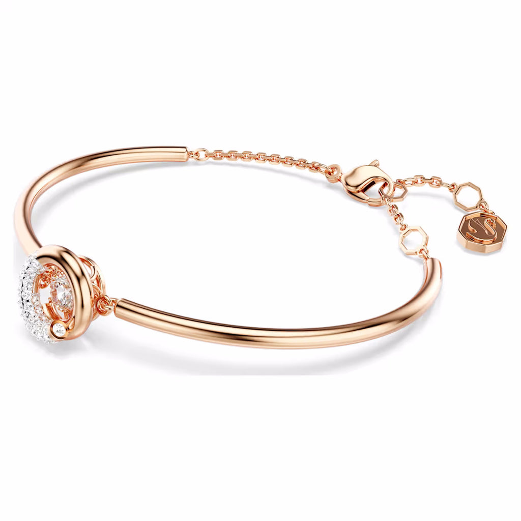 Dextera bangle Round cut, White, Rose gold-tone plated 5692259
