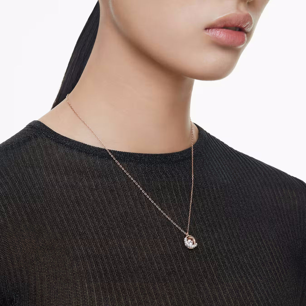 Dextera pendant Round cut, White, 18k rose gold finish 5692257