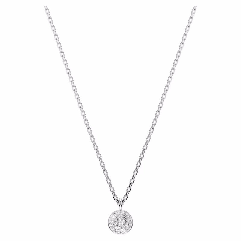 Meteora layered pendant White, Rhodium plated
