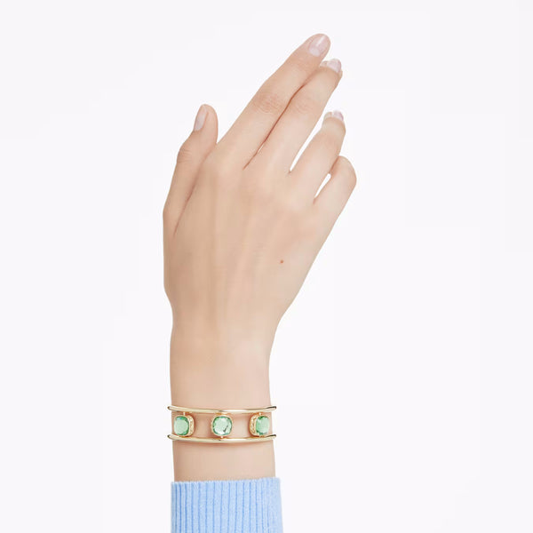 Chroma cuff Cushion cut, Multicoloured, Gold-tone plated