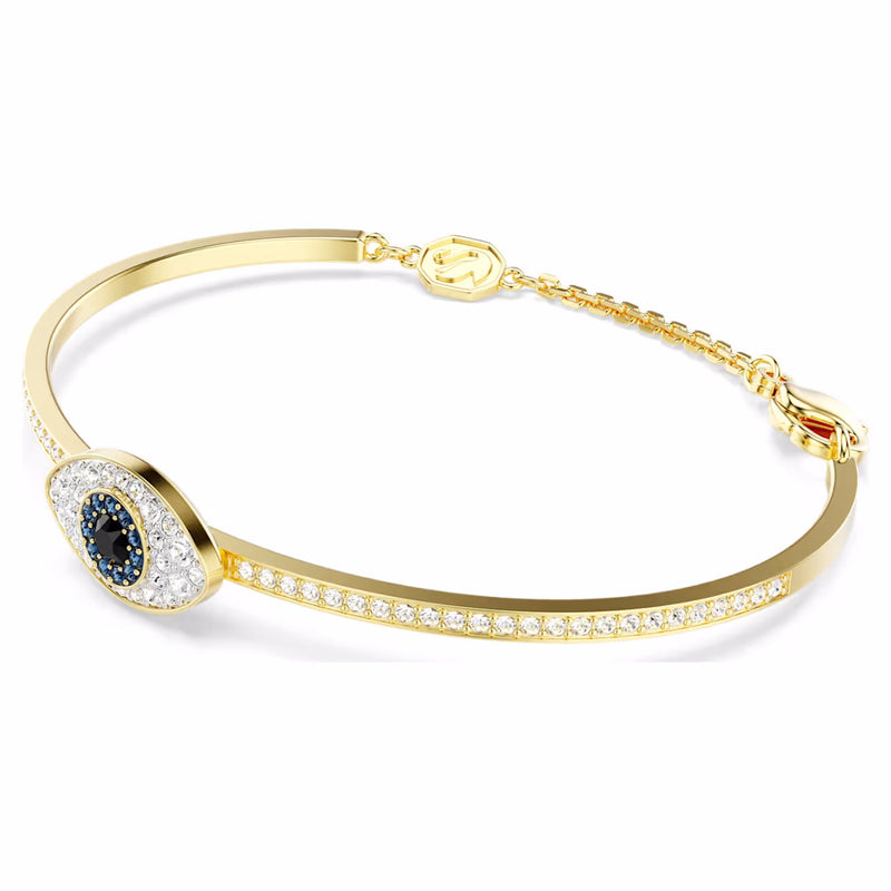 Symbolica bangle Evil eye, Blue, Gold-tone plated