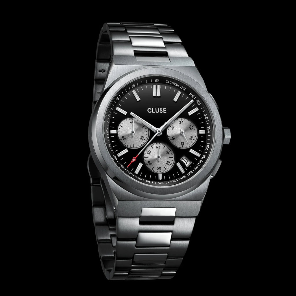 Cluse - Vigoureux Chrono Black/Silver Dial/ Silver Link CW20806