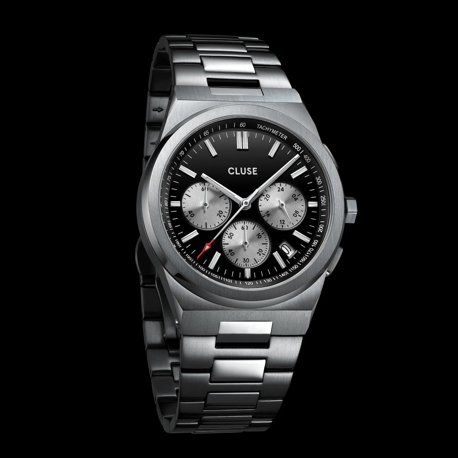 Cluse - Vigoureux Chrono Black/Silver Dial/ Silver Link CW20806