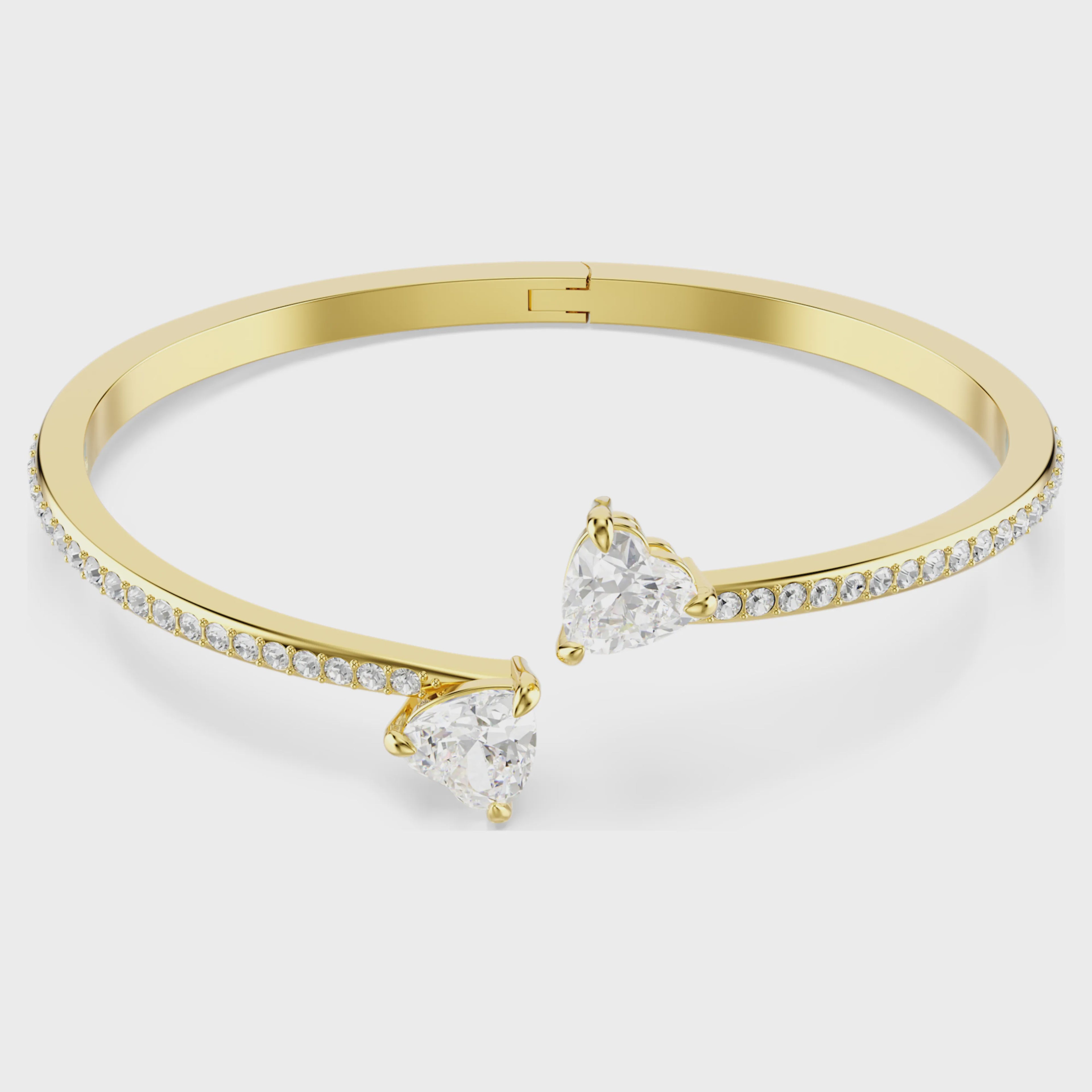 Mesmera bangle Heart, White, 18k gold finish Large 5733512