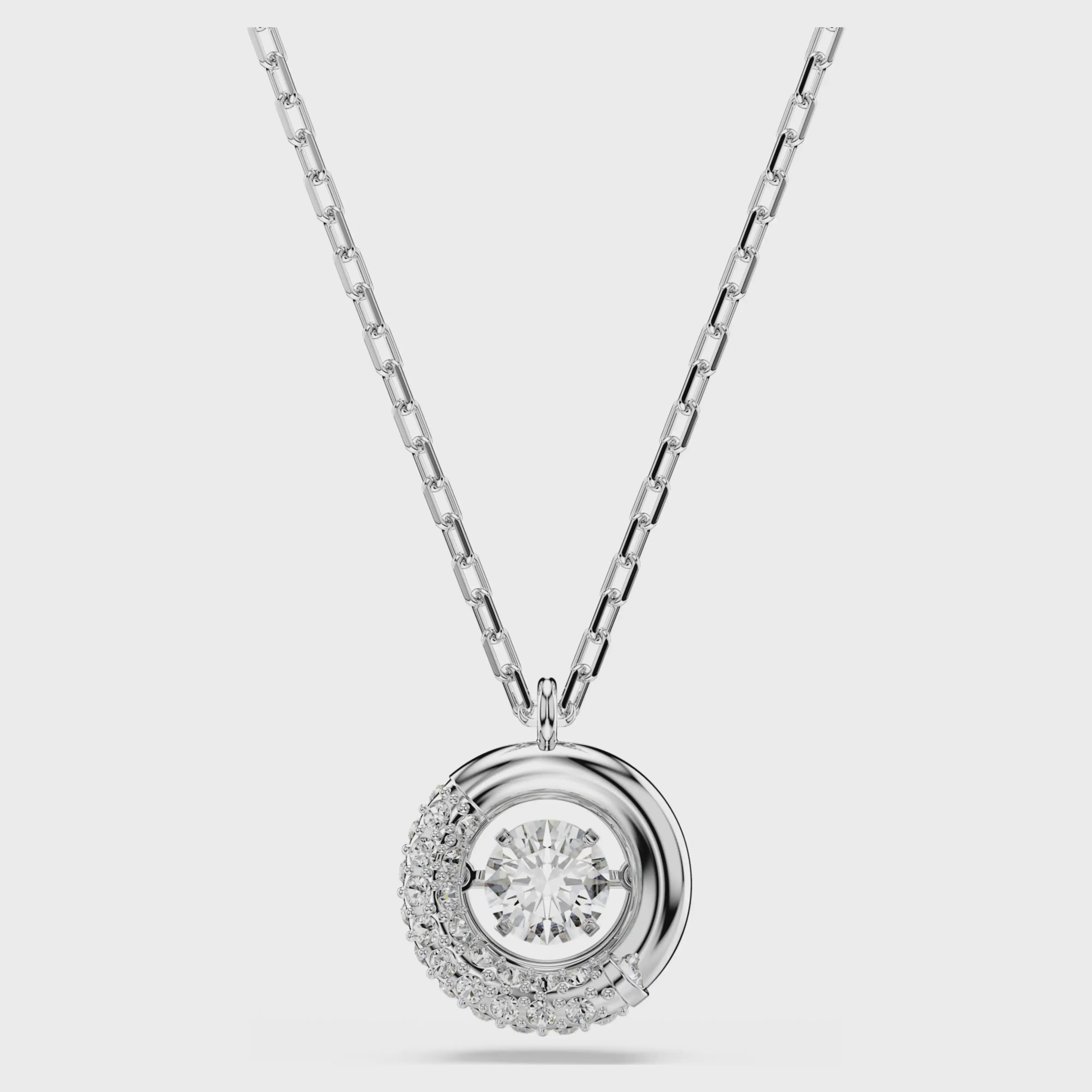Dextera pendant Round cut, White, Rhodium plated 5733400